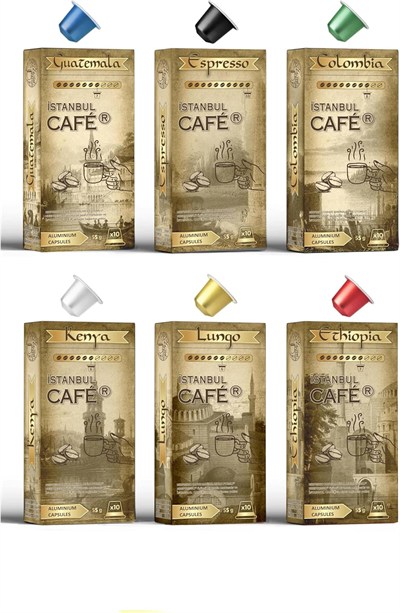 İstanbul Cafe® Alüminyum Nespresso Uyumlu Kapsül Kahve 6lı Paket