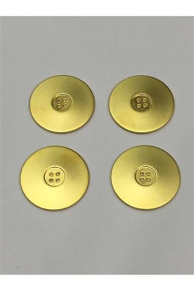 Italyan Metalize Düğme 4 Lü Set/ 4 Cm/Gold, d308