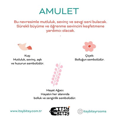 Itsy Bitsy Kids Amulet Pamuk Saten Pembe Çocuk Çarşaf Seti 90x190cm