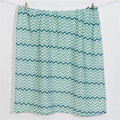 Itsy Bitsy Kids Big Flower Green Zigzag , Müslin Bebek Örtüsü ,70x70 Cm