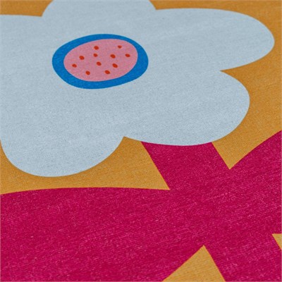 Itsy Bitsy Kids Big Flower Sarı Yıkanabilir Çocuk Halısı 120x160cm