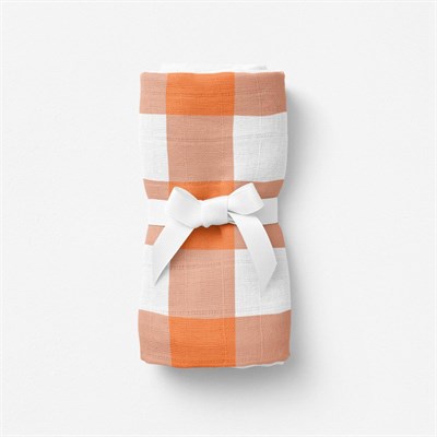 Itsy Bitsy Kids Bird Of Life Orange Check , Müslin Bebek Örtüsü , 100x100 Cm