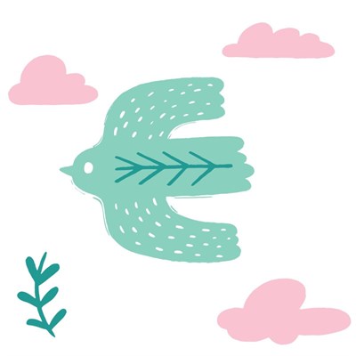 Itsy Bitsy Kids Birds Of Life Aplik Başlığı, Mint Yeşili, 13.5x16cm