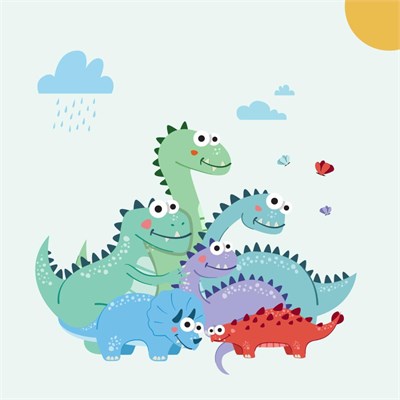 Itsy Bitsy Kids Dinotopia Pamuk Saten Çok Renkli Çocuk Çarşaf Seti 90x190cm