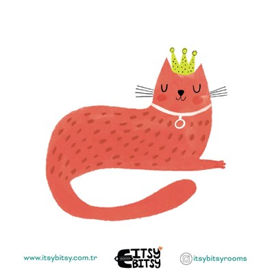 Itsy Bitsy Kids Kitty Of Queens Başucu Aydınlatma Başlığı , Pembe, 16x20cm