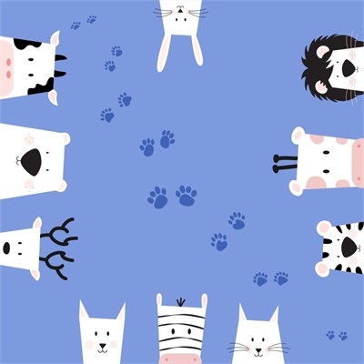 Itsy Bitsy Kids Paws And Claws Çift Taraflı Pamuk Saten Çok Renkli Bebek Nevresim Seti 100x150cm