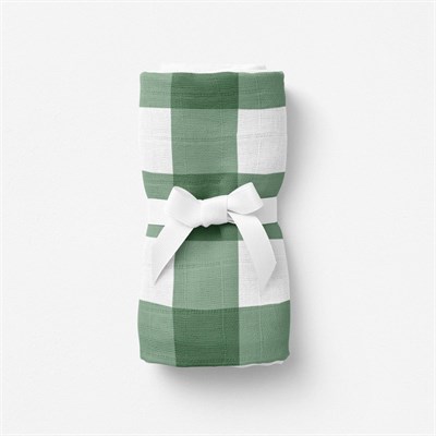 Itsy Bitsy Kids Petit Fleur Green Check , Müslin Bebek Örtüsü , 100x100 Cm