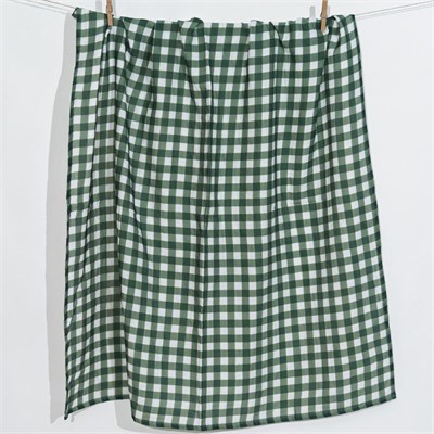 Itsy Bitsy Kids Petit Fleur Green Check , Müslin Bebek Örtüsü , 100x100 Cm