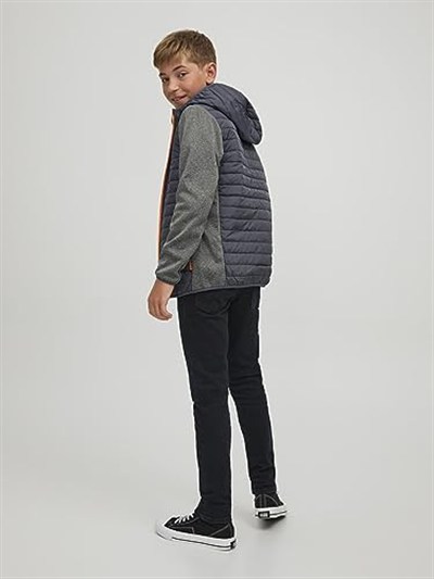JACK & JONES Erkek çocuk kapitone ceket, Gri melanj/Detay: SET-IN LEEVES, 152