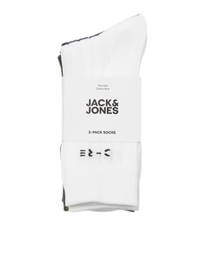 JACK & JONES Erkek JACCORE 3lü Paket SN Çorap, Marshmallow/Paket: Cypress-Asfalt, Tek Beden (3lü Paket), Marshmallow/Paket: Selvi - Asfalt, Tek Beden