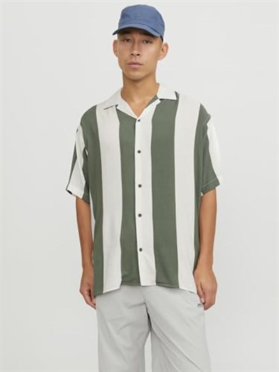 JACK & JONES Erkek Jcojeff AOP Resort Shirt Ss Relax kısa kollu gömlek