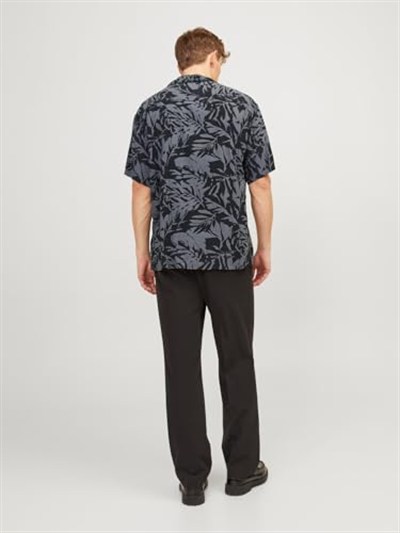 JACK & JONES Erkek Jjguru Monochrome AOP Resort Shirt Ss Gömlek