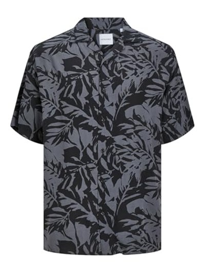 JACK & JONES Erkek Jjguru Monochrome AOP Resort Shirt Ss Gömlek