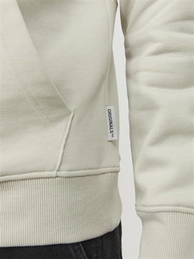 Jack & Jones Erkek JORLAKEWOOD SWEAT HOOD BF LN Sweatshirt, Kırık Beyaz, M