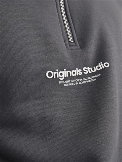 JACK & JONES Erkek Jorvesterbro Sweat Quarter Zip Hn Noos Sweatshirt