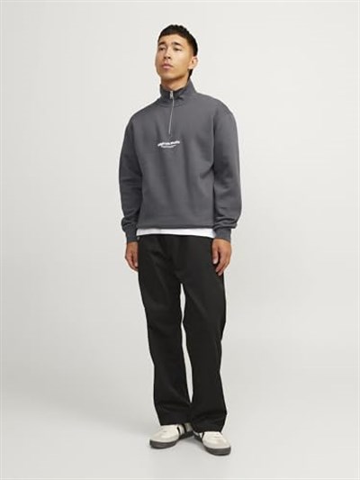 JACK & JONES Erkek Jorvesterbro Sweat Quarter Zip Hn Noos Sweatshirt