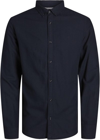 JACK & JONES Erkek Jprccmaze LINEN SHIRT L/s Button DOWN LN Gömlek