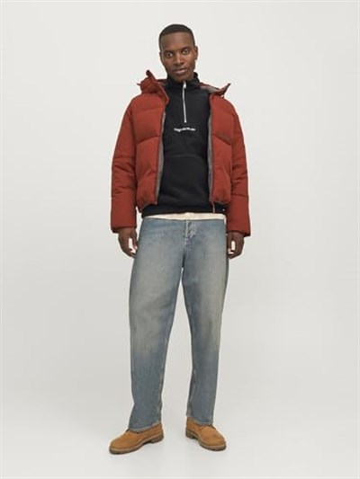 JACK & JONES Erkek polar sweatshirt baskılı polar sweatshirt