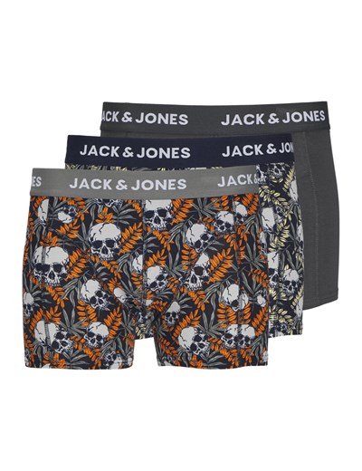 JACK & JONES Jachugo Skulls Trunks 3 Pack Sn Boxer Şort Erkekler