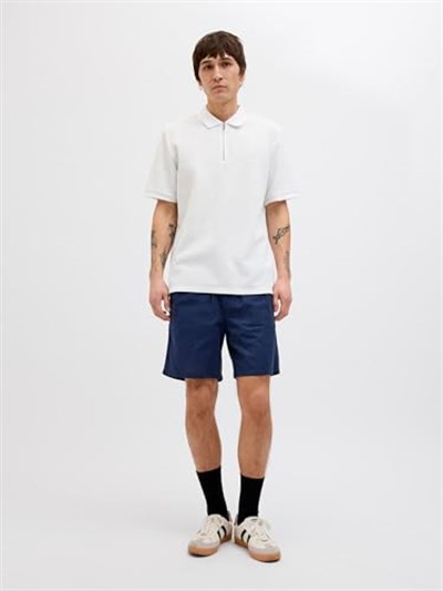 JACK & JONES Jjeaustin Zip Polo Ss Sn Jjeaustin Zip Polo Ss Sn Erkekler