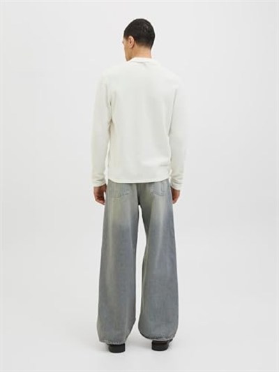 JACK & JONES JJEGEORGE KNIT POLO LS SN Erkek Triko/Kazak Cloud Dancer XL