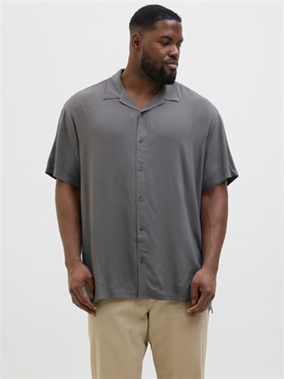 JACK & JONES Jjejeff Solid Resort Shirt S/S Sn Pls Kısa kollu gömlek Erkekler