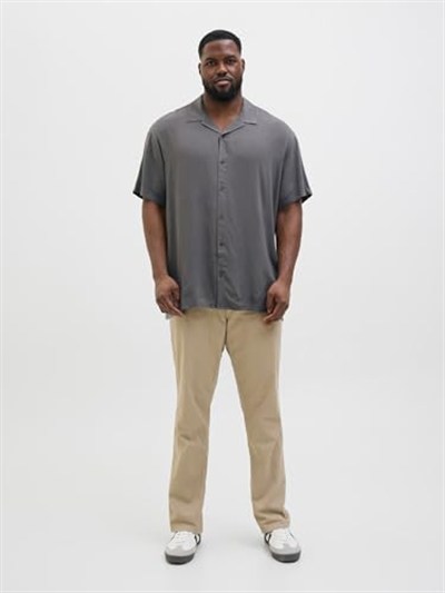 JACK & JONES Jjejeff Solid Resort Shirt S/S Sn Pls Kısa kollu gömlek Erkekler