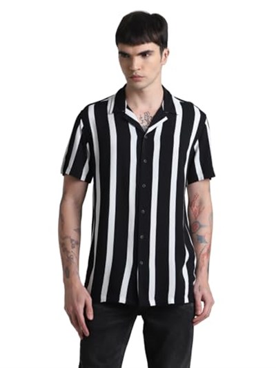 JACK & JONES JJJEFF RESORT STRIPE SHIRT SS RELAXED Gömlek Erkek