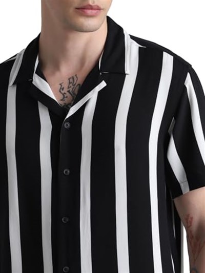 JACK & JONES JJJEFF RESORT STRIPE SHIRT SS RELAXED Gömlek Erkek