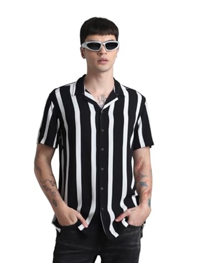 JACK & JONES JJJEFF RESORT STRIPE SHIRT SS RELAXED Gömlek Erkek