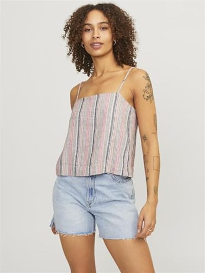 JACK & JONES JJXX JXRAYA LINEN SINGLET TOP PNT Tişört Kadın