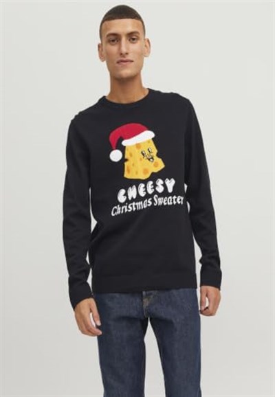JACK & JONES JORFESTIVE XMAS KNIT CREW NECK Triko Erkek