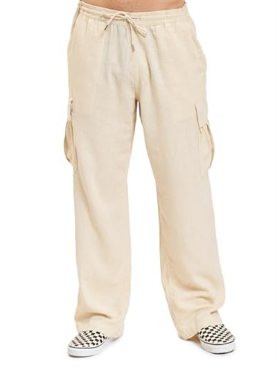 JACK & JONES JPSTBILL JJNATE LINEN BLEND CARGO JOGGER Kargo Pantolon Erkek