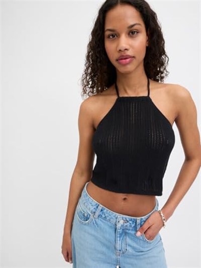 JACK & JONES JXZOELLA HALTERNECK TOP KNIT Kadın Triko/Kazak Black XS