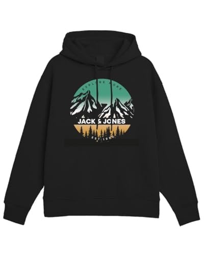 Jack & Jones Kapüşon Yaka Siyah Sweatshirt, JJPEAK SWEAT HOOD LN