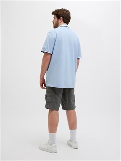 Jack & Jones Plus Jjepaulos Logolu Pamuklu Büyük Beden Düğmeli Polo Yaka T Shirt Erkek POLO YAKA T SHİRT 12143859