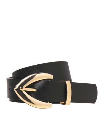 JACK & JONES Suni Deri Kemer, Tek Beden, 12281912, Black, kadın
