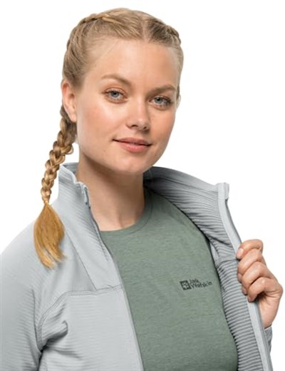 Jack Wolfskin 1710981_6709 Prelight FZ W Cool Grey Kadın Outdoor Polar Gri XS