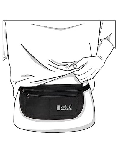 Jack Wolfskin DOCUMENT BELT RFID SİYAH Erkek Bel Çantası
