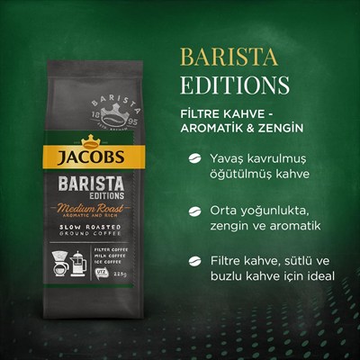 Jacobs Barista Orta Öğütülmüş Filtre Kahve, 200 Gram