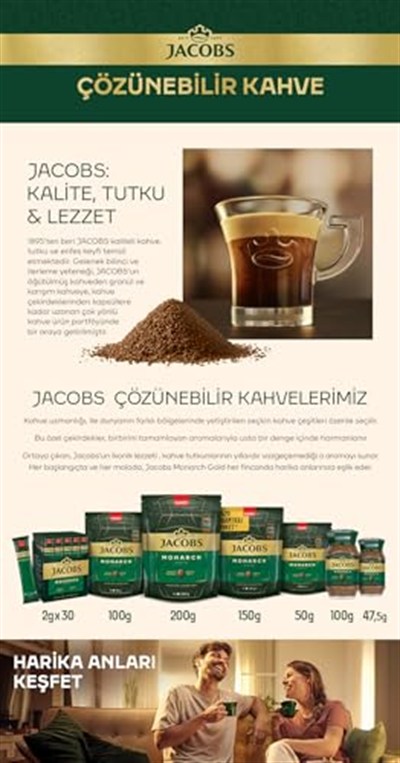 Jacobs Monarch Gold Kahve 100 gr x 12 Paket