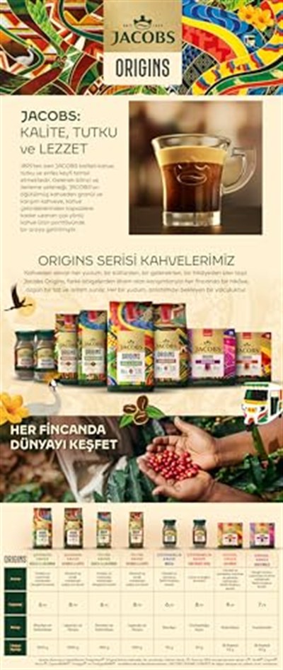 Jacobs Origins Uganda&Kenya Çekirdek Kahve 1 Kilogram