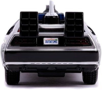 Jada, 253252003, Geleceğe Dönüş 2 Zaman Makinası Oyuncak Araba , Ayrıntılı İç Mekan, 1:32 ölçek, Açılabilir Kapılar, Lisanslı, Back To The Future 2 Time Machine Car