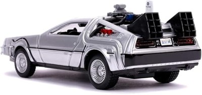 Jada, 253252003, Geleceğe Dönüş 2 Zaman Makinası Oyuncak Araba , Ayrıntılı İç Mekan, 1:32 ölçek, Açılabilir Kapılar, Lisanslı, Back To The Future 2 Time Machine Car
