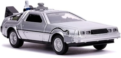 Jada, 253252003, Geleceğe Dönüş 2 Zaman Makinası Oyuncak Araba , Ayrıntılı İç Mekan, 1:32 ölçek, Açılabilir Kapılar, Lisanslı, Back To The Future 2 Time Machine Car