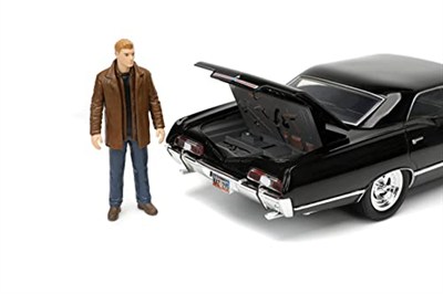 Jada 32250 Supernatural 1967 Impala SS Spor Salonu Dean Winchester figürlü 1:24 ölçekli kalıp döküm model araba