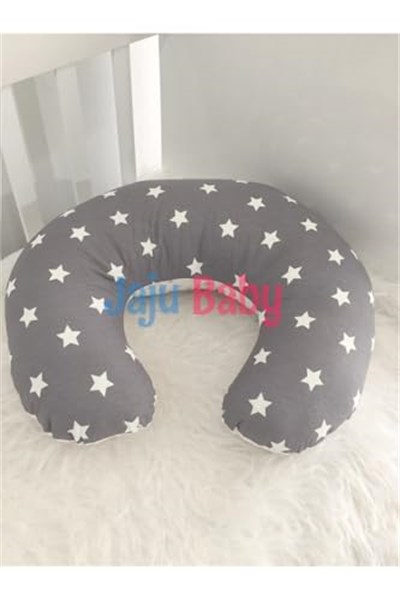 Jaju Baby Gri Yıldızlı Emzirme Yastığı - Destek Minderi