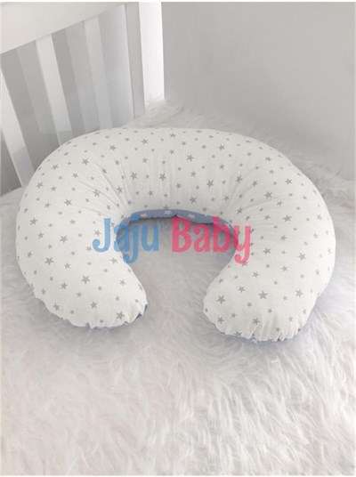 Jaju Baby Mavi Yıldız Desenli Emzirme Yastığı - Destek Minderi