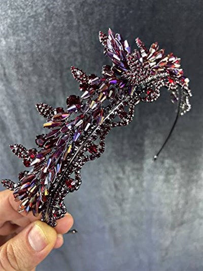 Janjanlı Mor Kristal Boncuklu Marvel Model Kına Ve Gelin Tacı