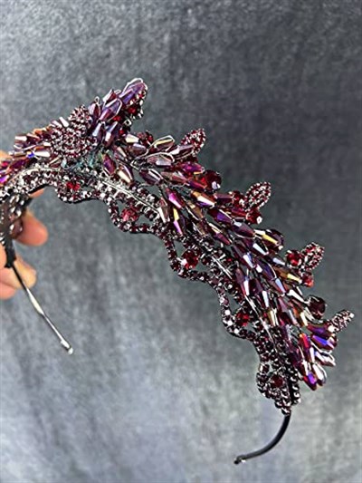 Janjanlı Mor Kristal Boncuklu Marvel Model Kına Ve Gelin Tacı